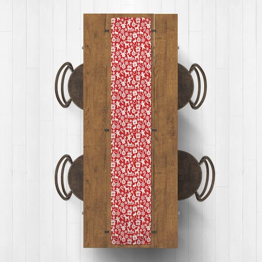 72" Christmas Icons Table Runner